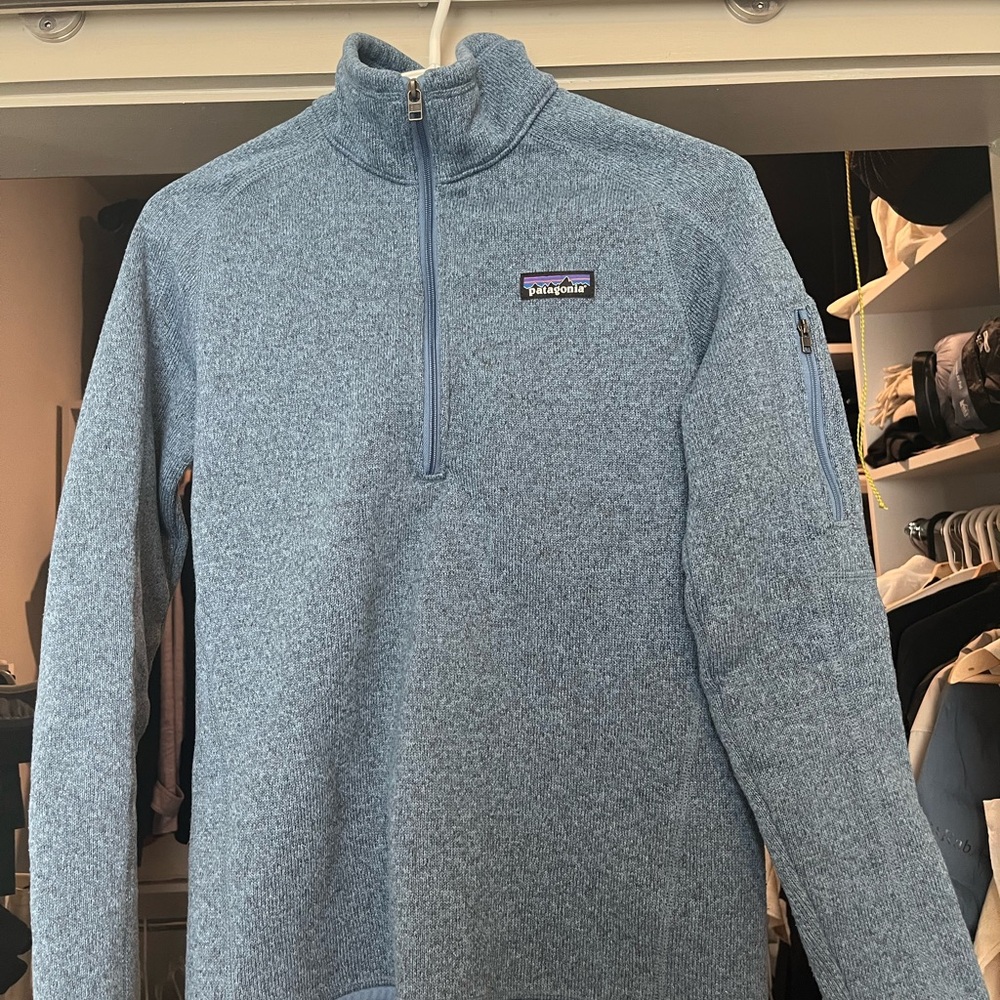 Patagonia Women's Zip-Up Sweater in Light Blue